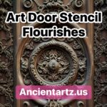 art door stencil flourishes