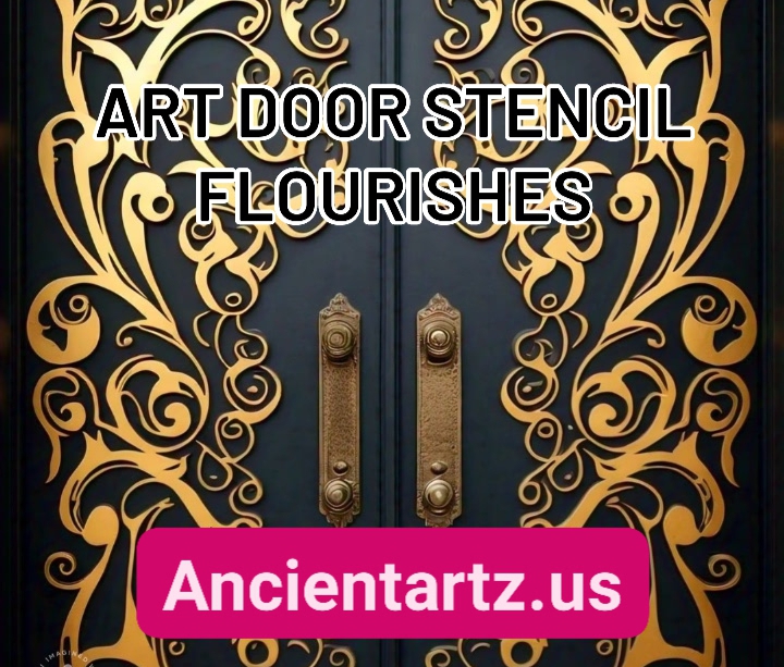 Art door stencil flourishes