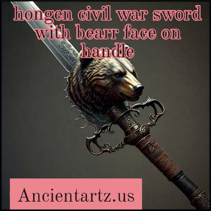 hongen civil war sword with bearr face on handle