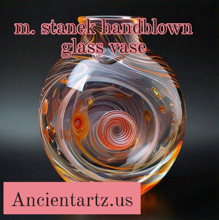 m. stanek handblown glass vase